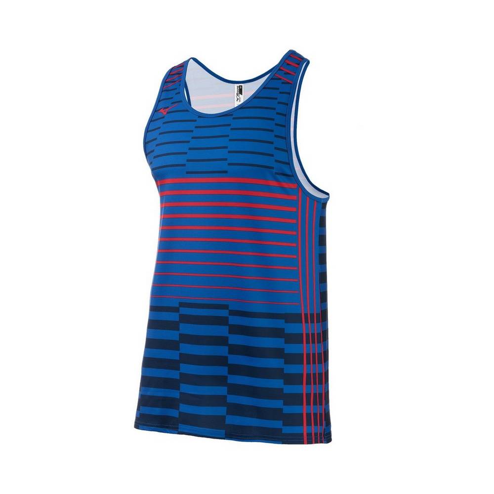 Camiseta De Tirantes Mizuno Team Hombre Azul Marino Outlet RLHI-97842